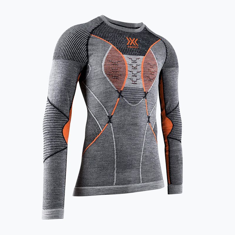 Férfi X-Bionic Merino termikus melegítő pulóver fekete/szürke/narancs