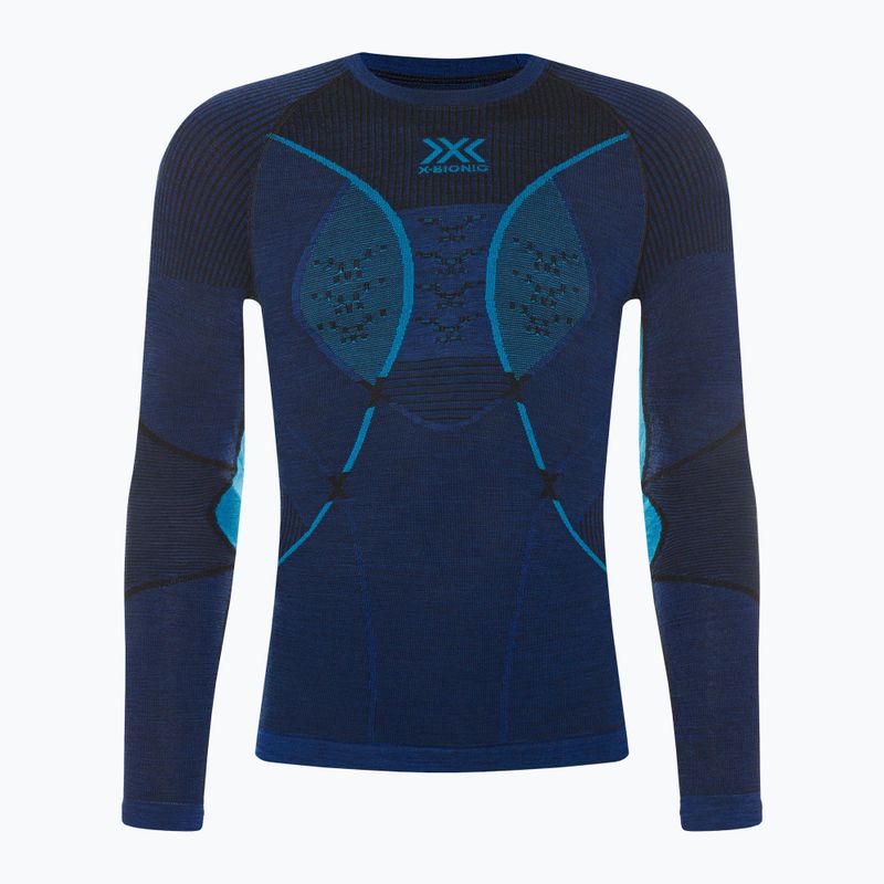 Férfi termoaktív pulóver X-Bionic Merino dark ocean/sky blue 2