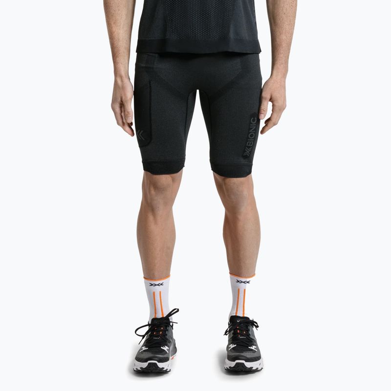 Férfi X-Bionic Xceed Run Tights x fekete/rino szürke termikus rövidnadrágok