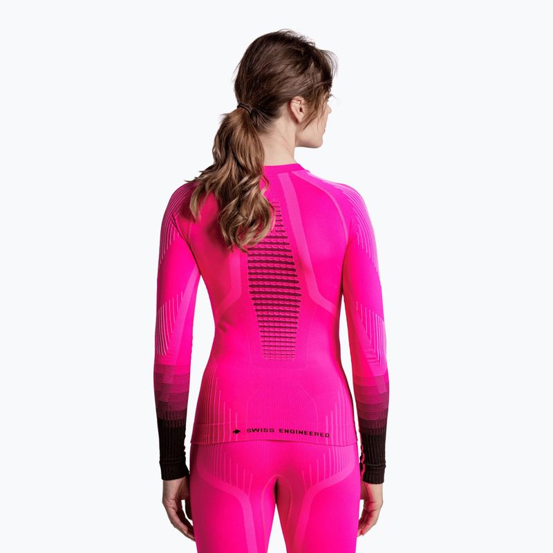 Női Termoaktiv pulóver X-Bionic Invent Graphics LS fluo pink/x white 3