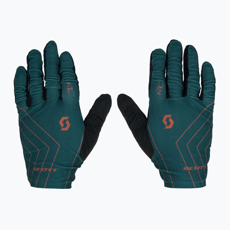 Férfi kerékpáros kesztyű SCOTT RC Team aruba green/braze orange 2