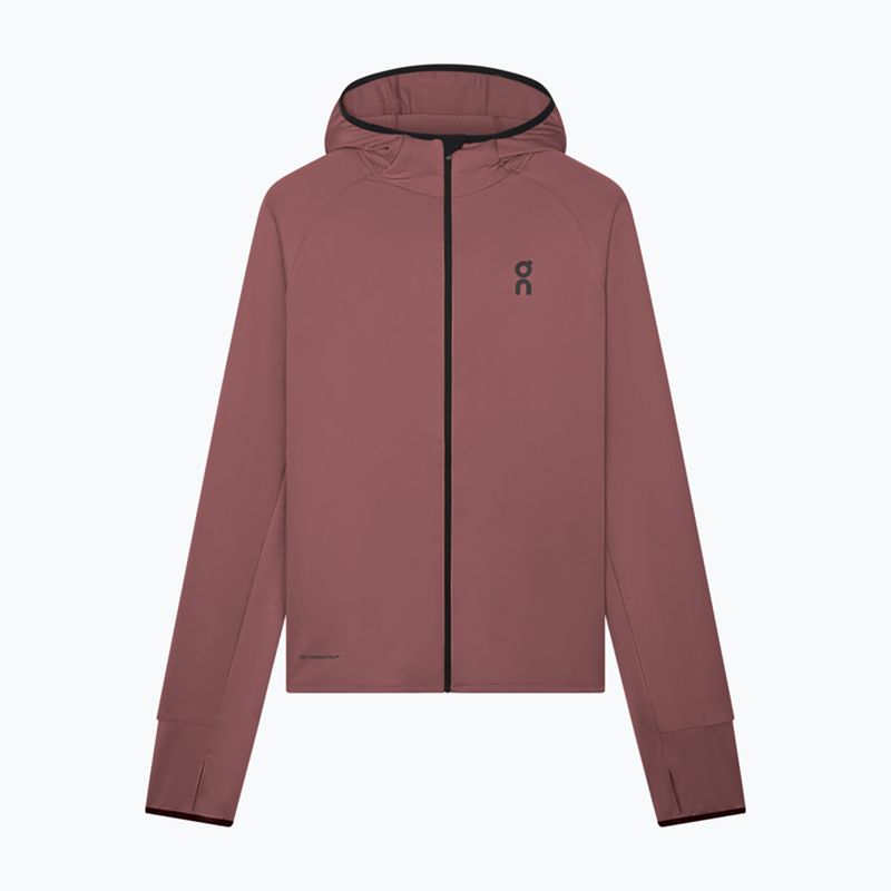 Férfi futópulóver On Climate Zip Hoodie barberry