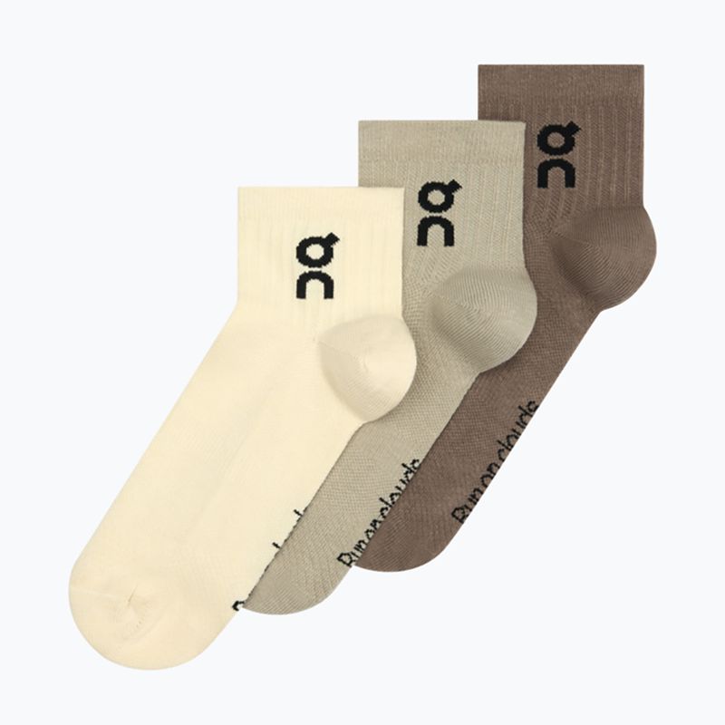 Zokni On Logo Sock Mid 3 pack hare/brume