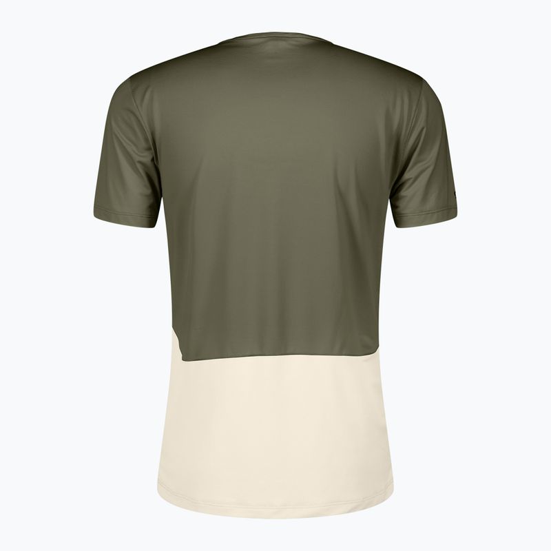 Férfi futópóló SCOTT Endurance Tech hay green/cotton white 2