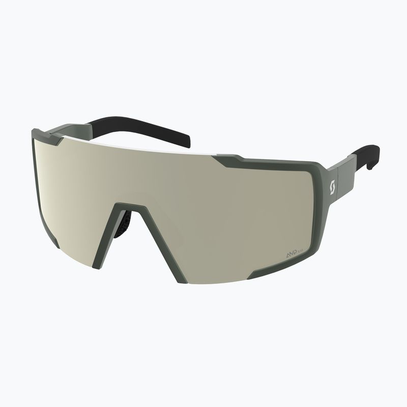 Napszemüveg SCOTT Shield khaki green/amp white chrome