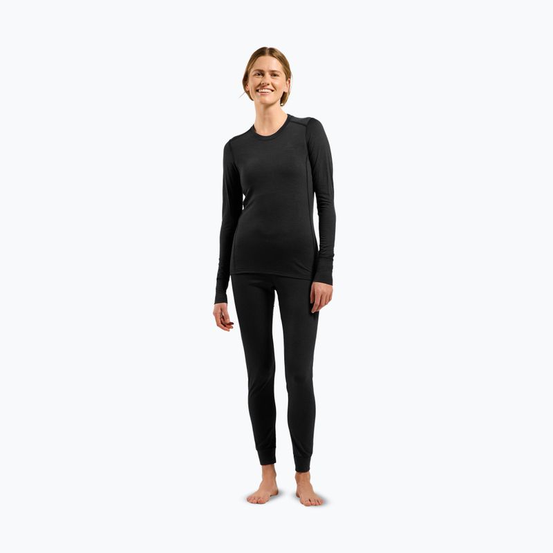 Női Termoaktiv pulóver ODLO Merino 200 Bl Top Crew Neck black 2