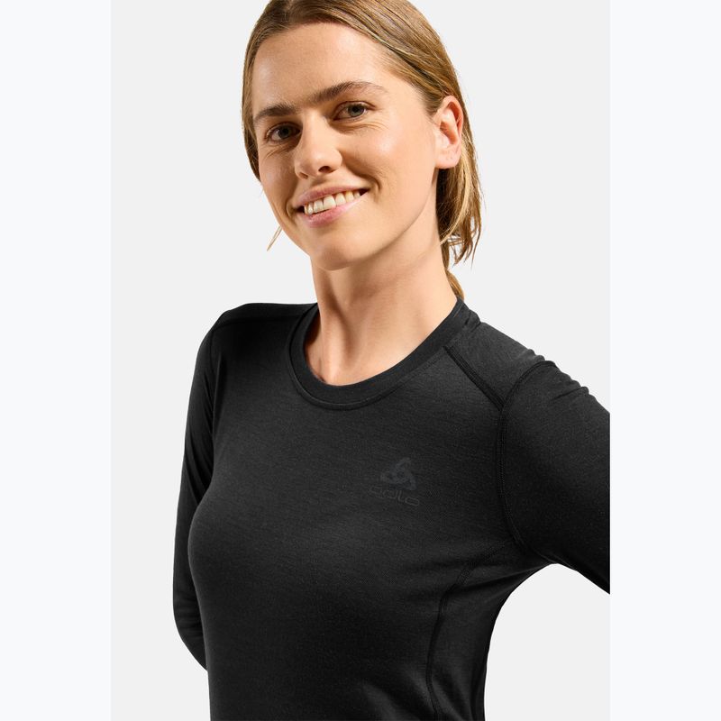 Női Termoaktiv pulóver ODLO Merino 200 Bl Top Crew Neck black 4