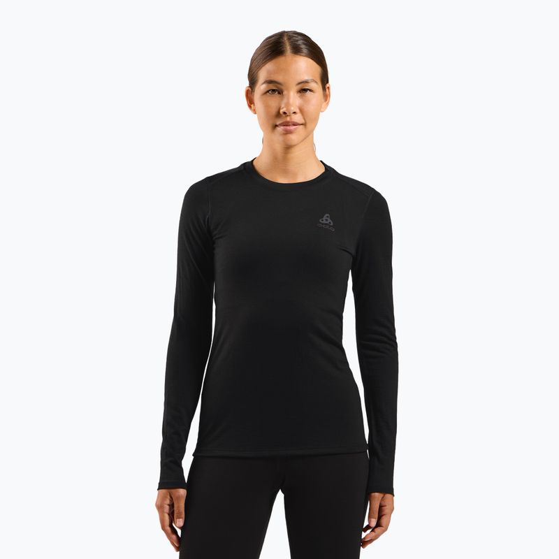 Női termoaktív felső ODLO Merino 160 Bl Top Crew Neck black