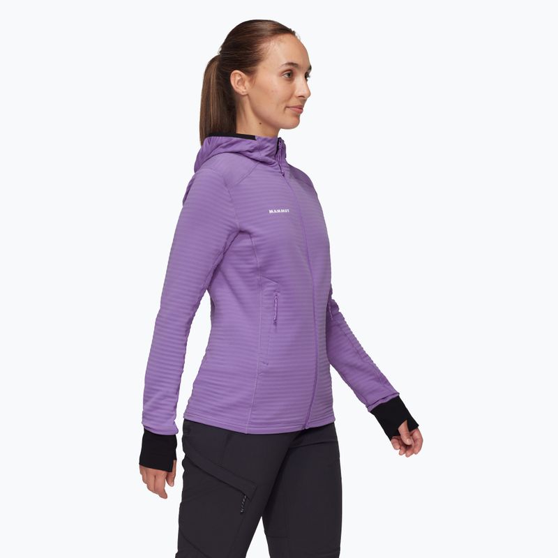 Mammut női trekking pulóver Taiss Light ML kapucnis lavandin fekete 3