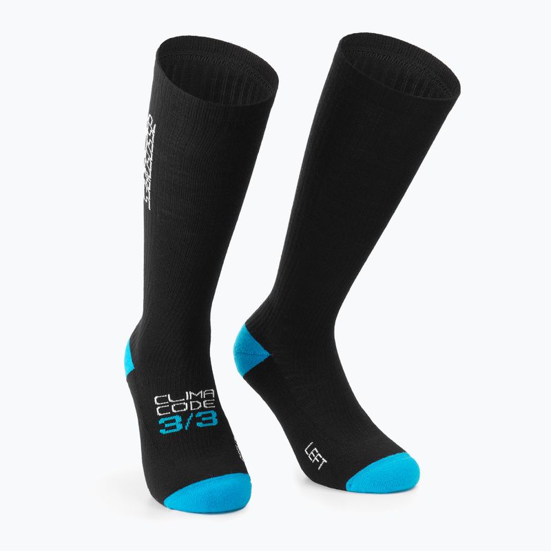 ASSOS Ultra Winter Fugu fekete kerékpáros zokni