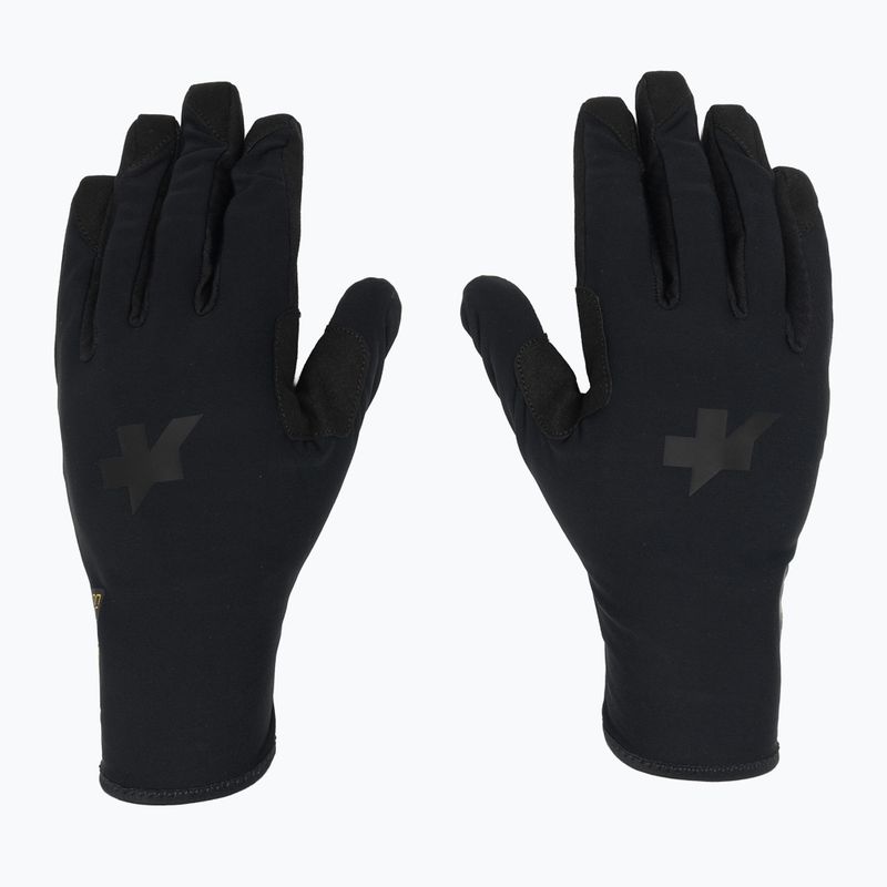 ASSOS Spring Fall P1 fekete kerékpáros kesztyű 2