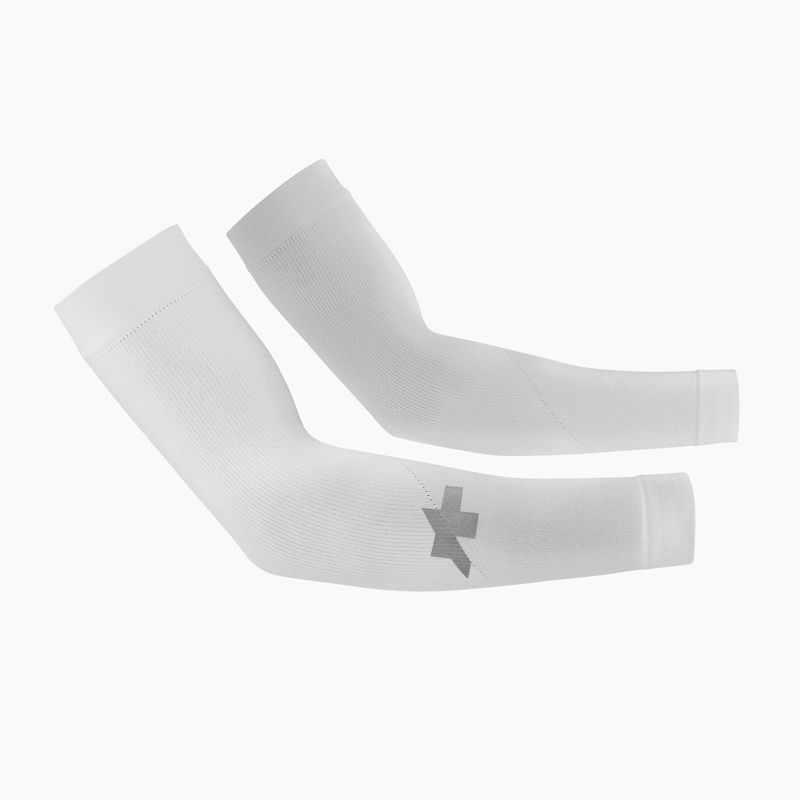 Kerékpáros karmelegítők ASSOS Summer Arm UV Protector P1 white 2