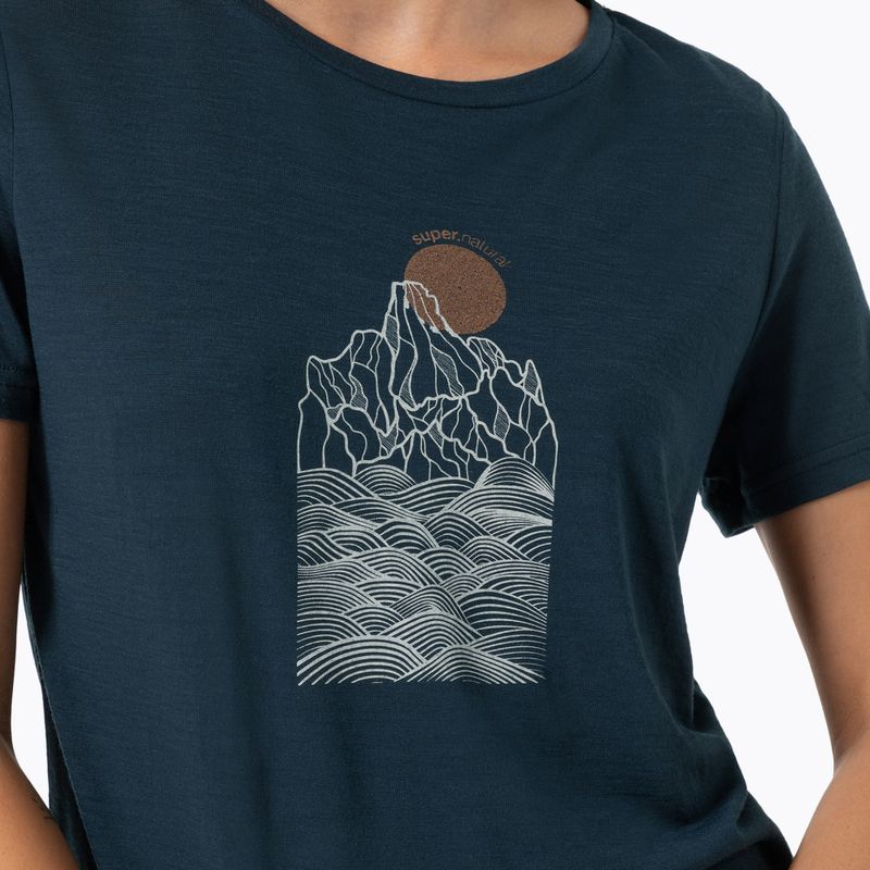 Női póló super.natural Preikestolen Cliffs Tee blueberry/feather grey/copper 2