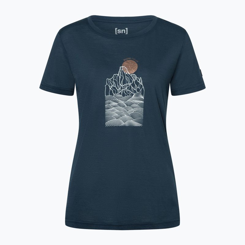 Női póló super.natural Preikestolen Cliffs Tee blueberry/feather grey/copper 3