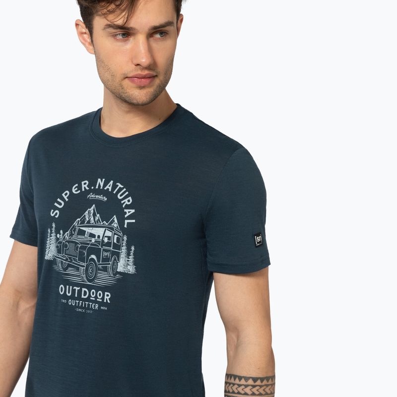 Férfi póló super.natural Landi Tee blueberry/vapor grey 3