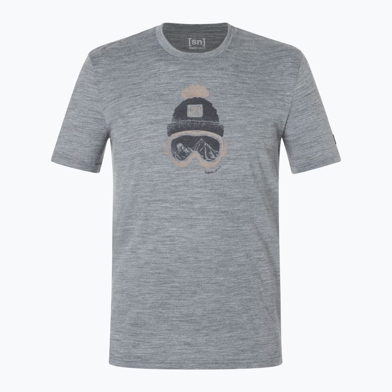 Férfi póló super.natural Gogeanie Tee cashmere grey melange/dark shadow melange/vintage khaki melange 4