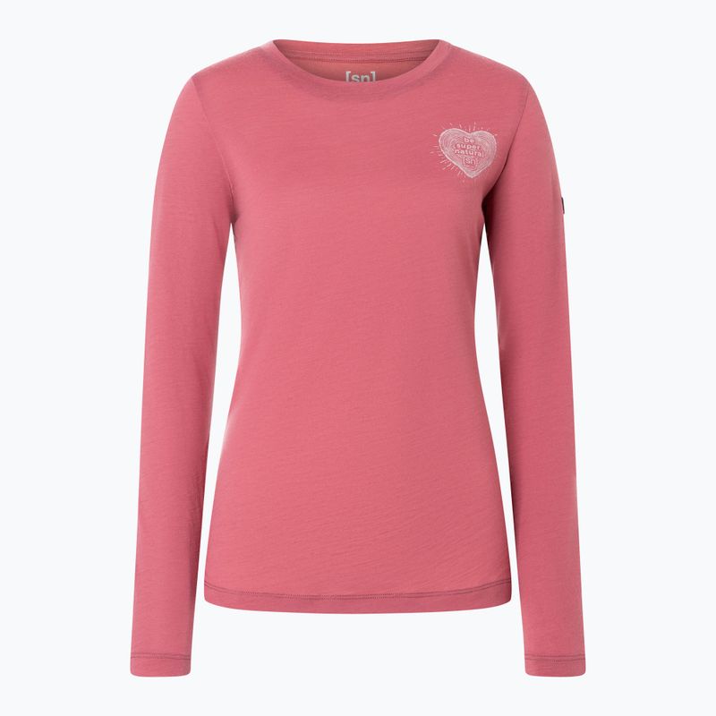 Női hosszú ujjú póló super.natural Little Heartwood mauve wood/white stone 4