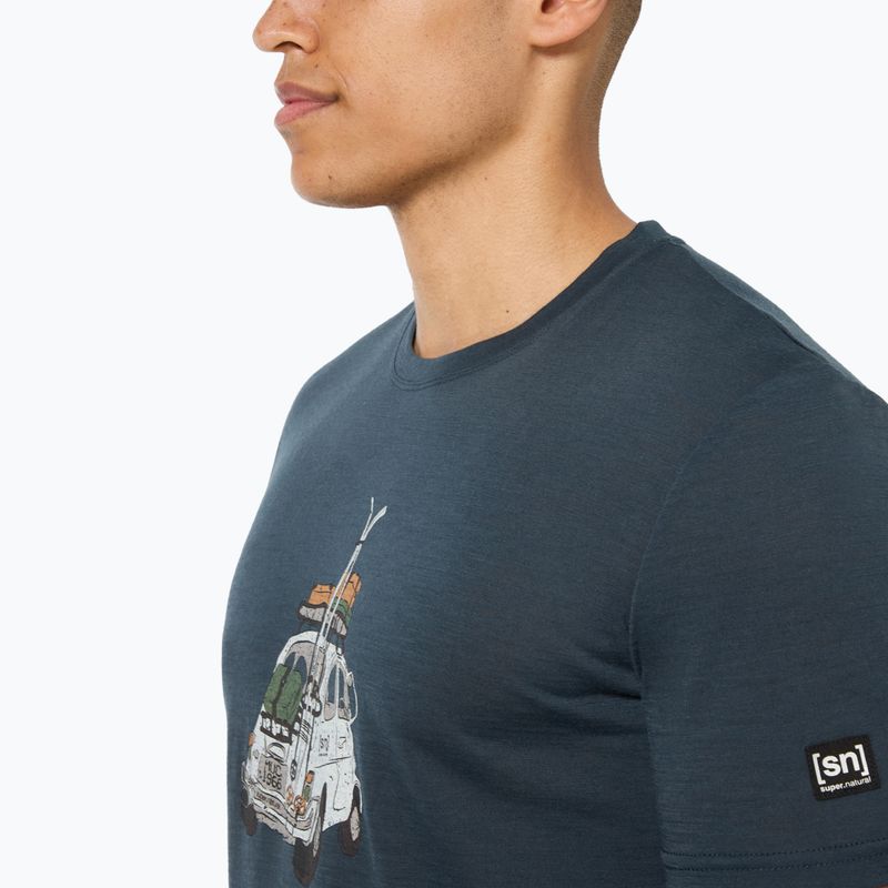 Férfi póló super.natural Carski Tee blueberry/various 4