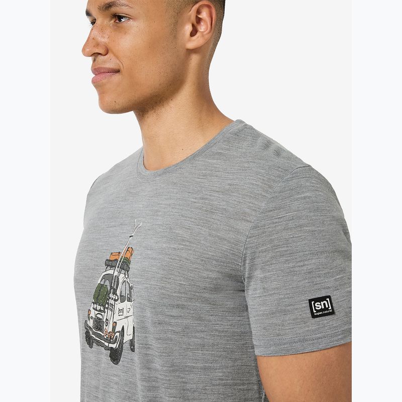 Férfi póló super.natural Carski cashmere grey melange/various 4