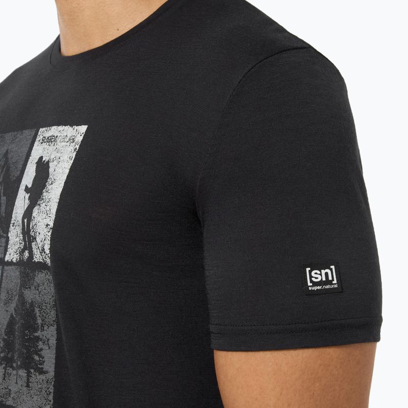 Férfi póló super.natural Go Hiking Tee jet black/various 4