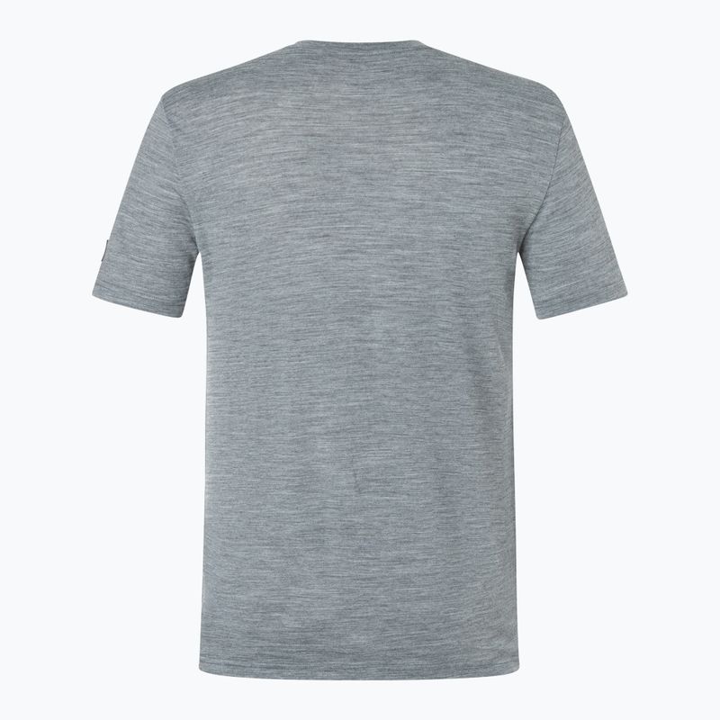 Férfi póló super.natural Sailor Tee cashmere grey mel/jet black /high risk red 5