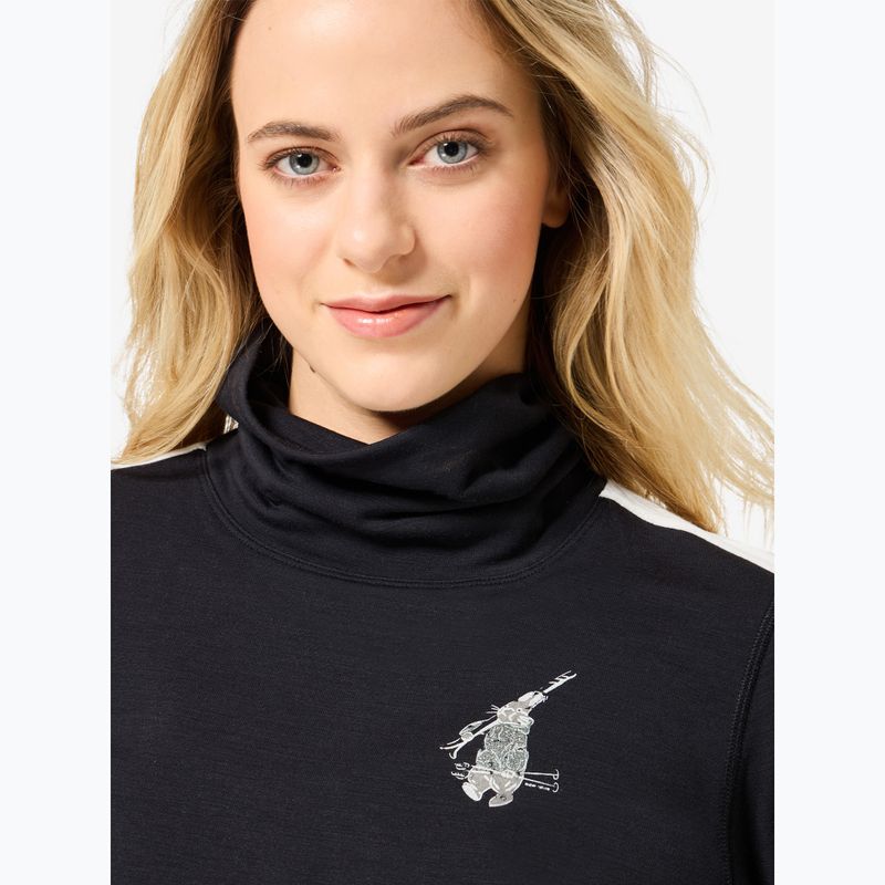 Női pulóver super.natural Bunny Roll Neck jet black/f.white/various/eucalyptus gl 3