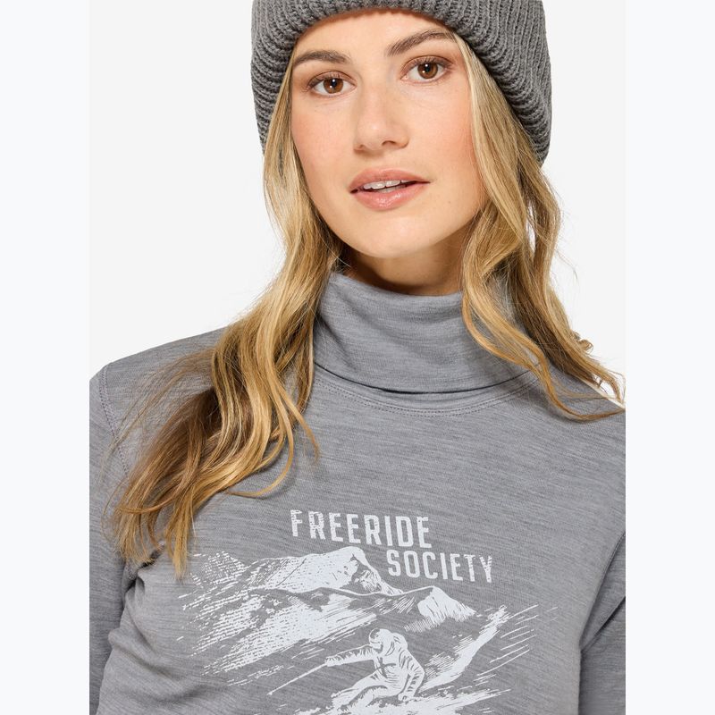 Női pulóver Super.Natural Freeride Roll Neck cashmere grey melange / f. white / f. white 3