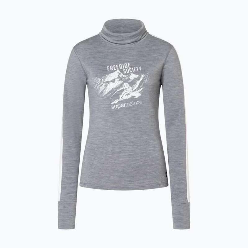 Női pulóver Super.Natural Freeride Roll Neck cashmere grey melange / f. white / f. white 4