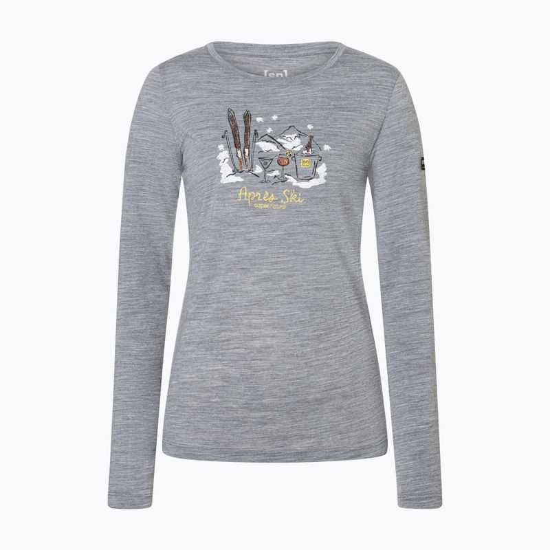Női hosszú ujjú póló super.natural Apres Ski cashmere grey melange/various 5
