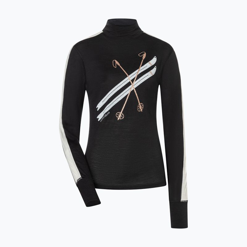 Női hosszú ujjú póló super.natural KryTeeede Col T-Neck Light jet black/white/mountain trail gl/white 4