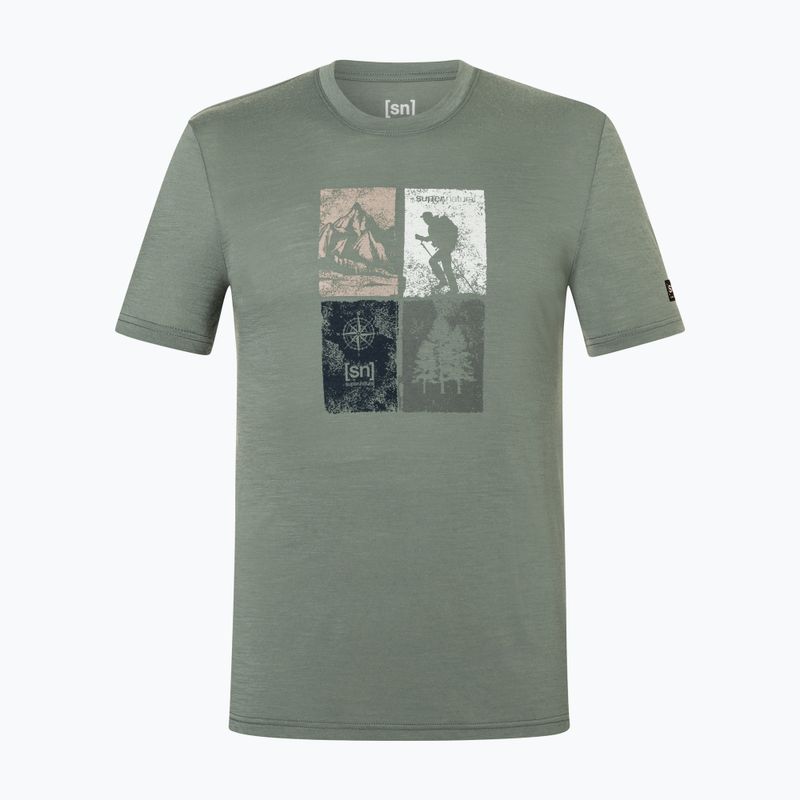 Férfi póló Super.Natural Go Hiking Tee eucalyptus/various 4