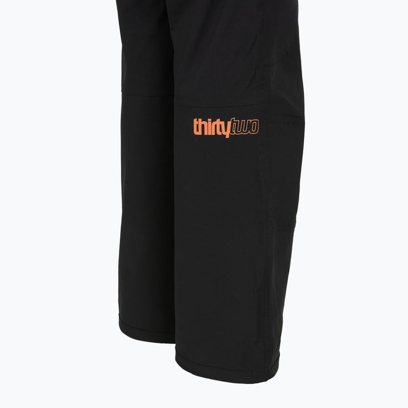 Gyerek kantáros snowboard nadrág ThirtyTwo Basement Bib black/orange 5