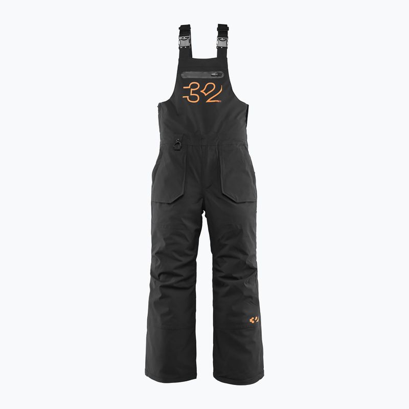 Gyerek kantáros snowboard nadrág ThirtyTwo Basement Bib black/orange