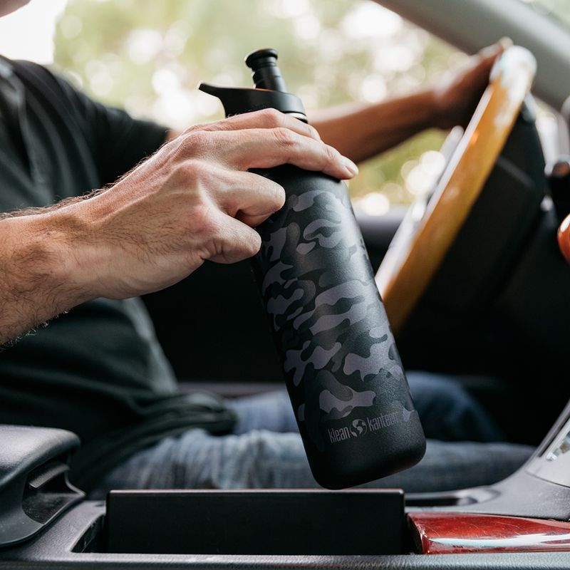 Klean Kanteen Classic fekete színarcképes utazási palack 3