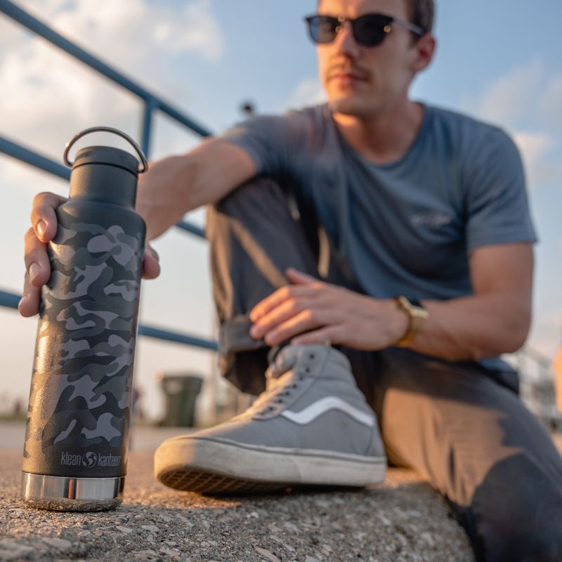 Klean Kanteen Classic VI fekete terepszínű utazási palack 10