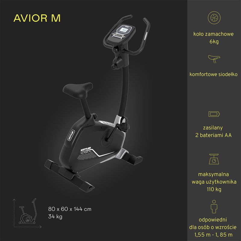 Kettler Axos Avior M fekete HT1002-100 álló kerékpár 2