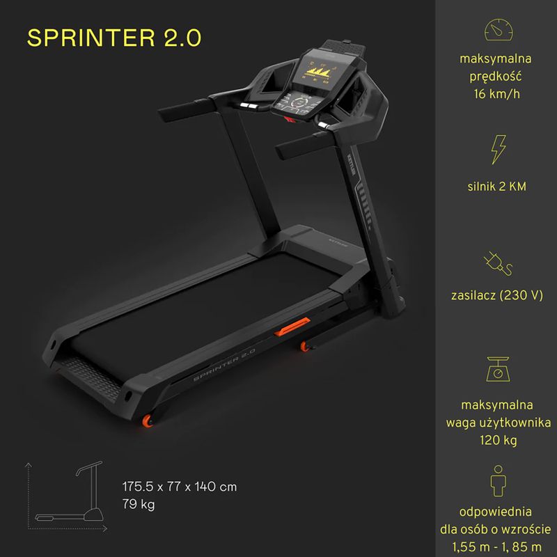 Kettler Axos Sprinter 2.0 fekete TM1036-110 futópad 2