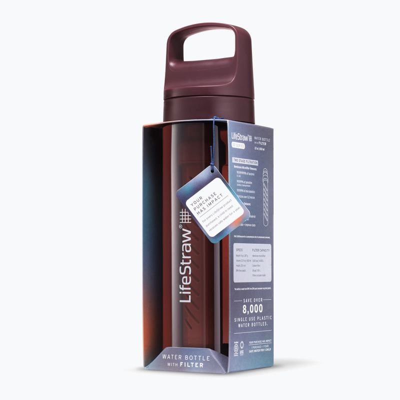 Túrapalack szűrővel Lifestraw Go 2.0 650 ml merlot me away 4