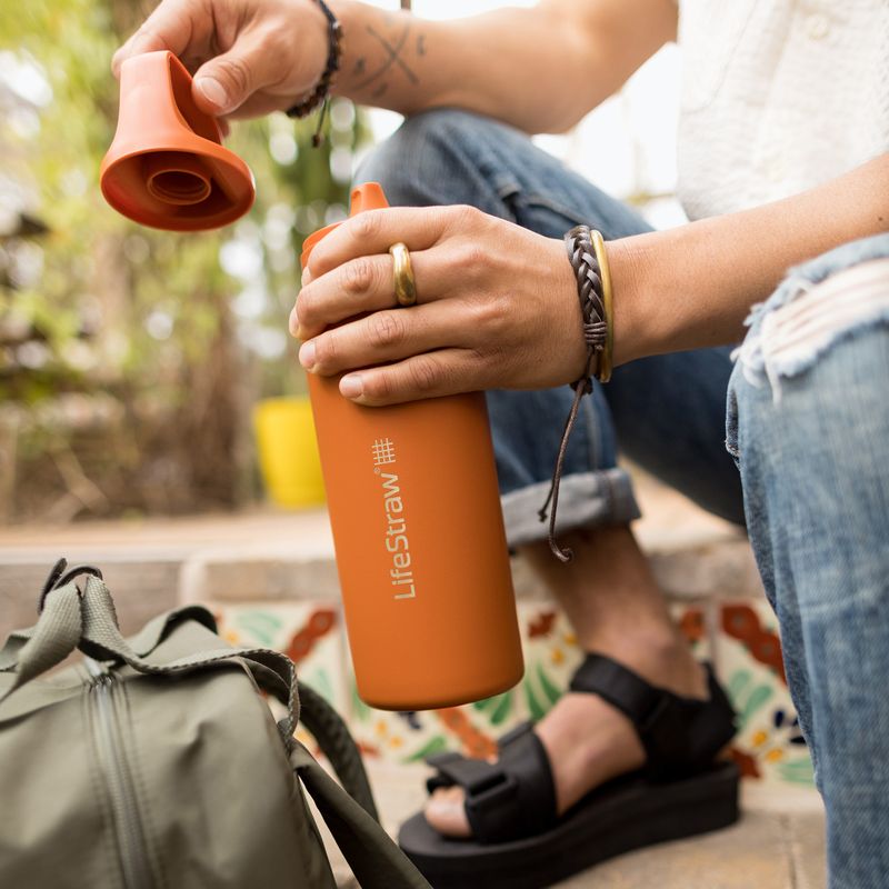 Túrapalack szűrővel Lifestraw Go 2.0 Steel 1 l kyoto orange 6