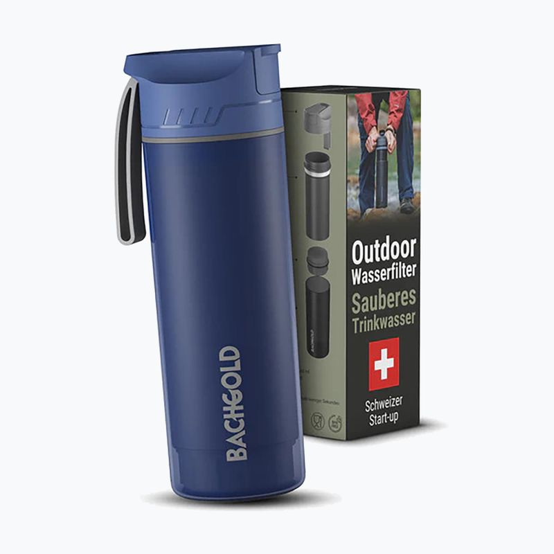 Palack szűrővel Bachgold Selfpress Waterfilter 500 ml kék
