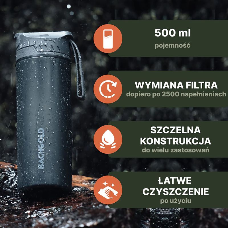 Palack szűrővel Bachgold Selfpress Waterfilter 500 ml kék 4