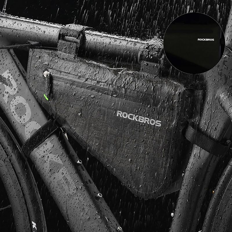 Rockbros kerékpár váz táska AS-017 5 l sötétzöld 8