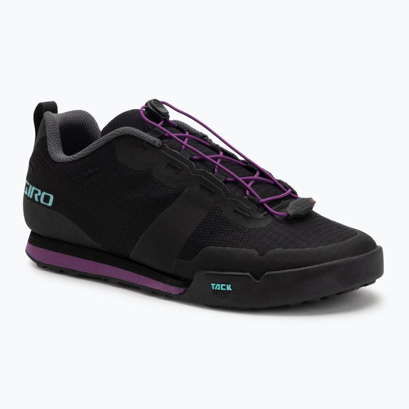 Női platform kerékpáros cipő Giro Tracker Fastlace fekete/throwback lila