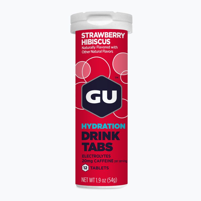 Izotóniás ital GU Hydration Drink 12 tabletta eper/hibiszkusz