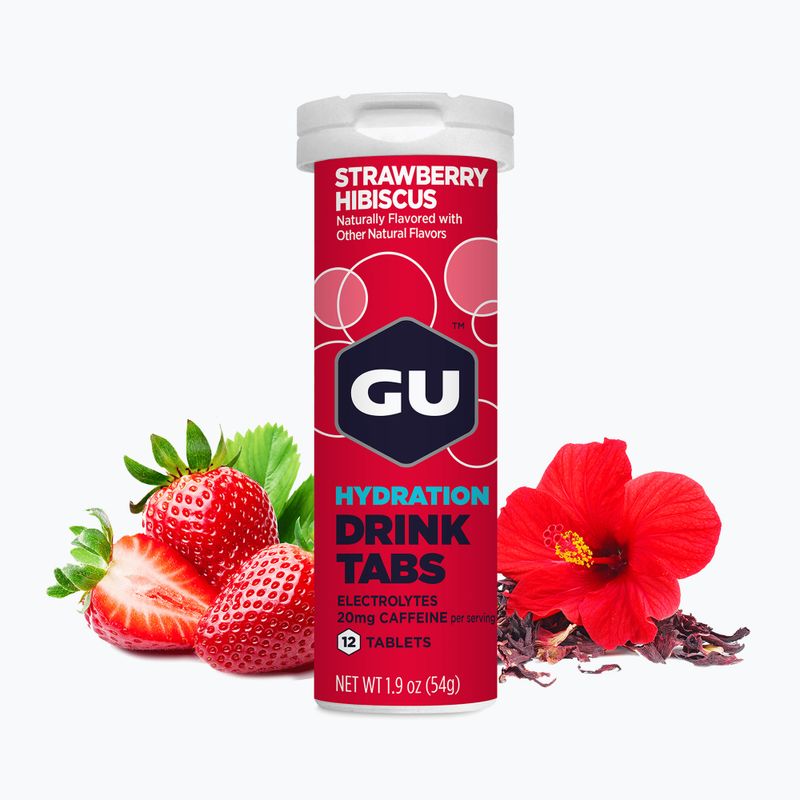 Izotóniás ital GU Hydration Drink 12 tabletta eper/hibiszkusz 2
