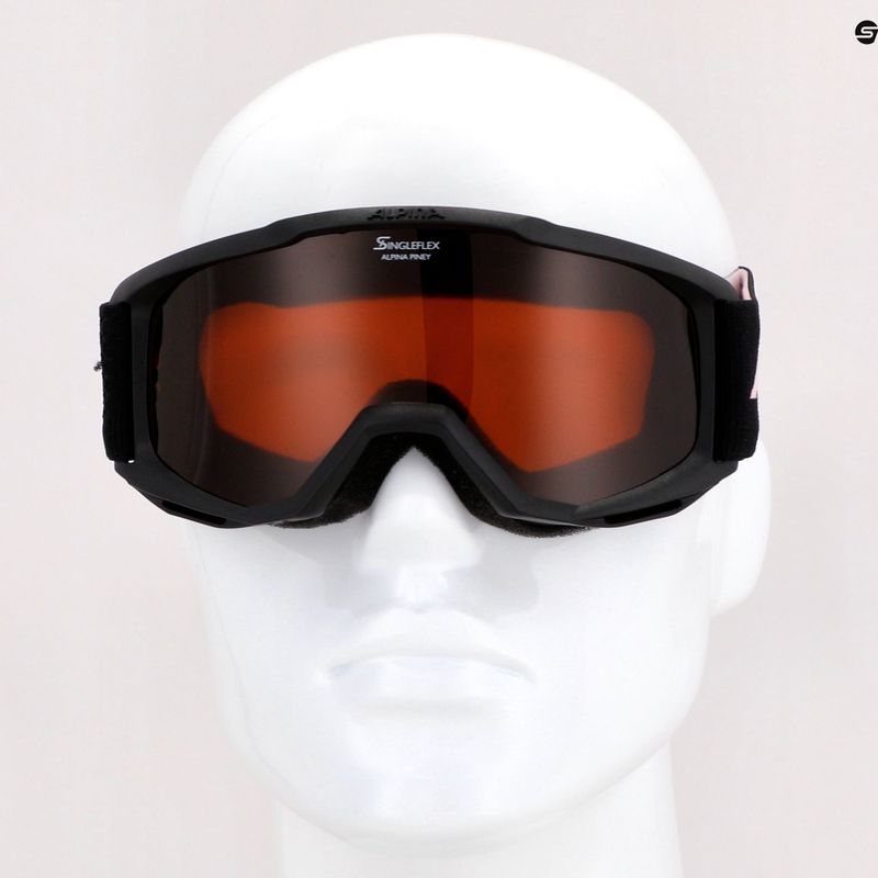 Gyermek síszemüveg Alpina Piney black/rose matt/orange 10