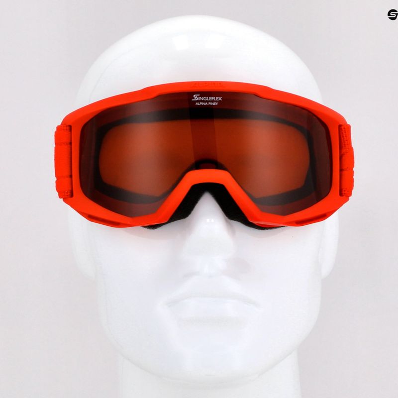 Gyermek síszemüveg Alpina Piney red matt/orange 10