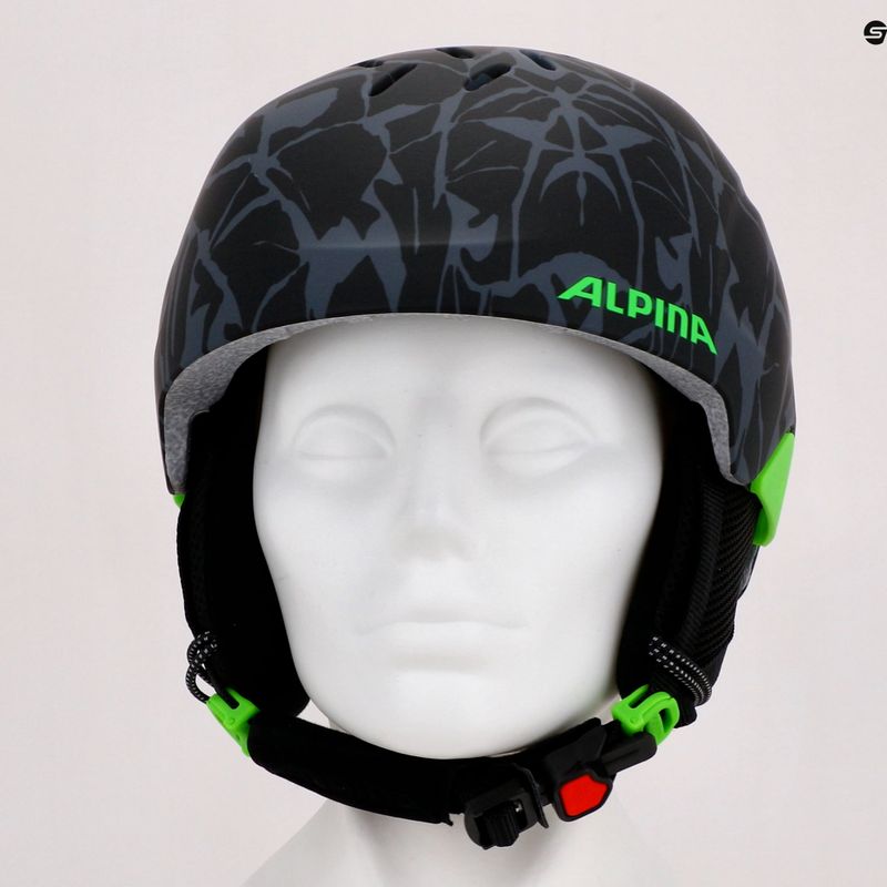 Gyermek síbukósisakok Alpina Pizi black/green camo matt 15