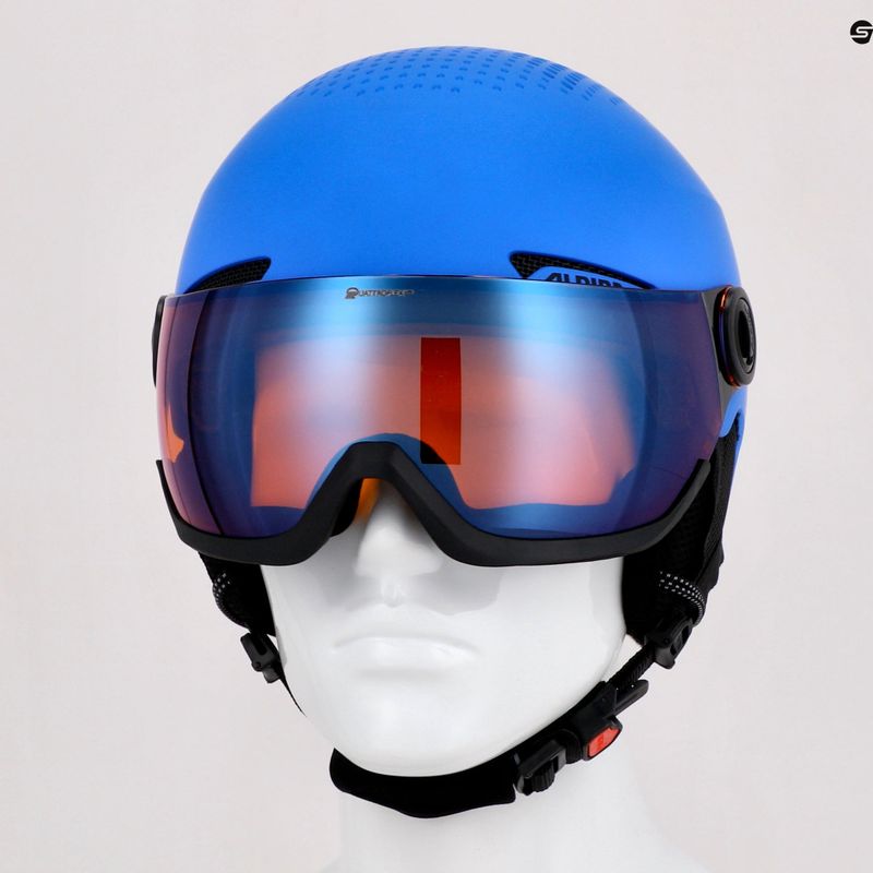 Gyermek síbukósisakok Alpina Zupo Visor Q-Lite blue matt 14