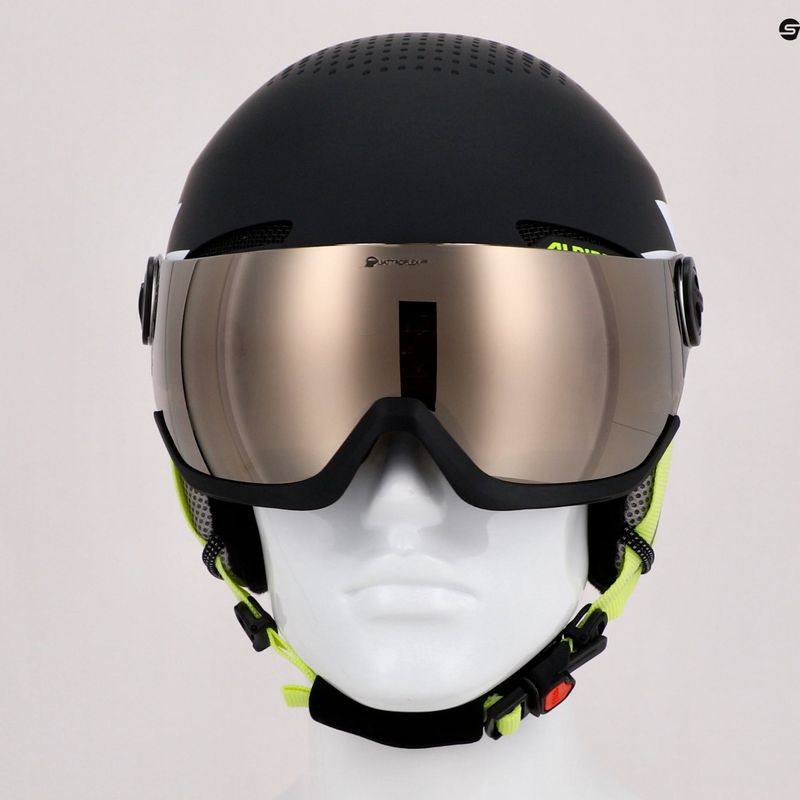 Gyermek síbukósisakok Alpina Zupo Visor Q-Lite charcoal/neon matt 14